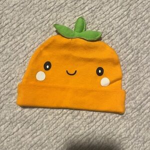 Parent's Choice Orange Baby Swaddle Blanket and Hat